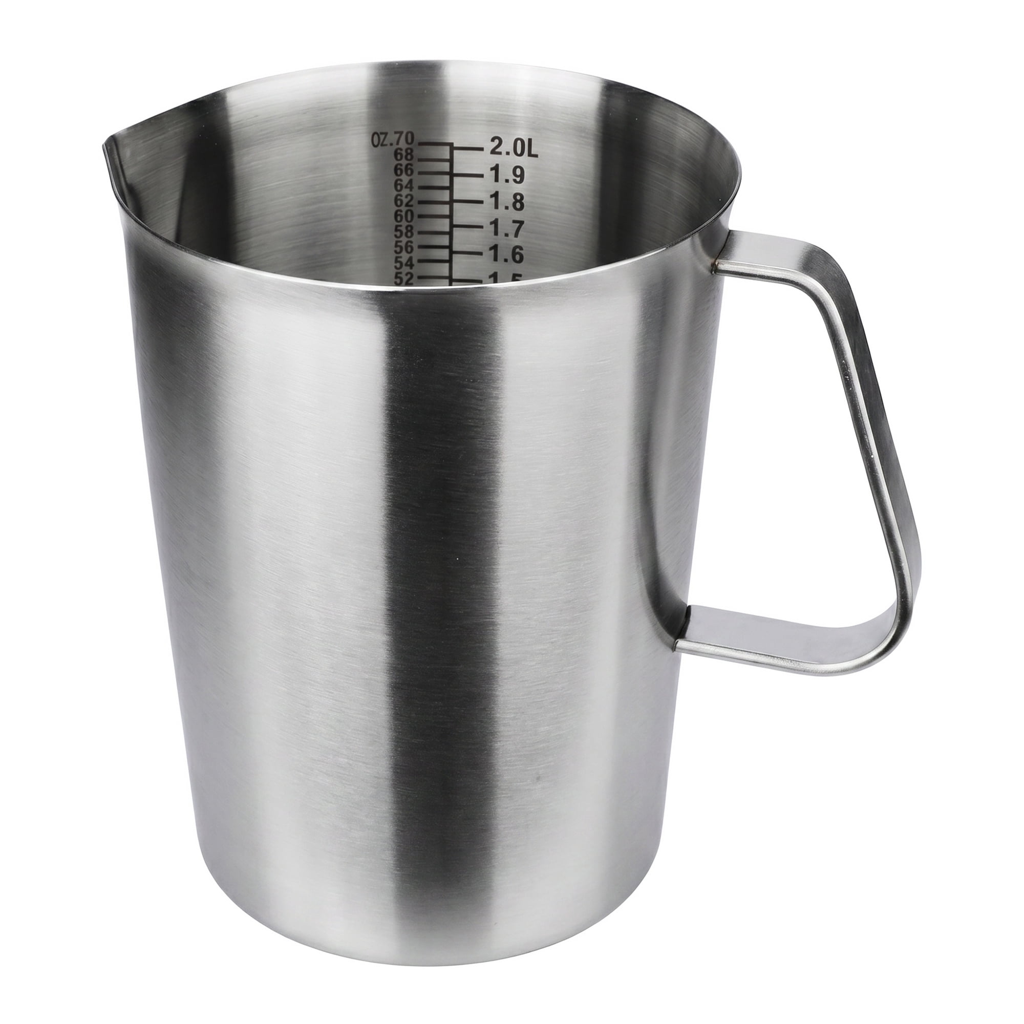 Unique Bargains Stainless Steel Measuring Cup with Easy Read Lines Silver 2000ml