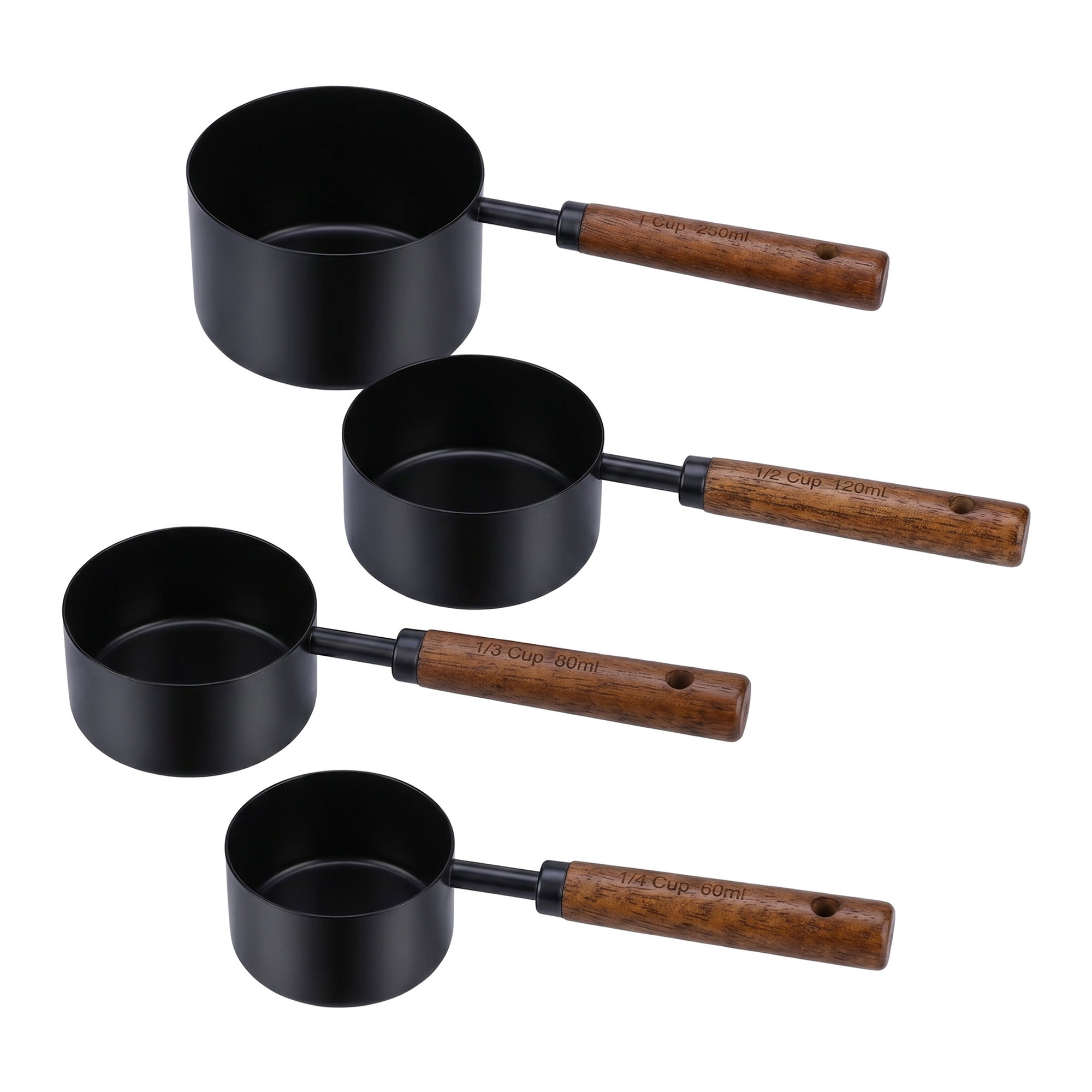Unique Bargains Stainless Steel Measuring Spoons Set Metal Measuring Spoons Black-A 4Pcs