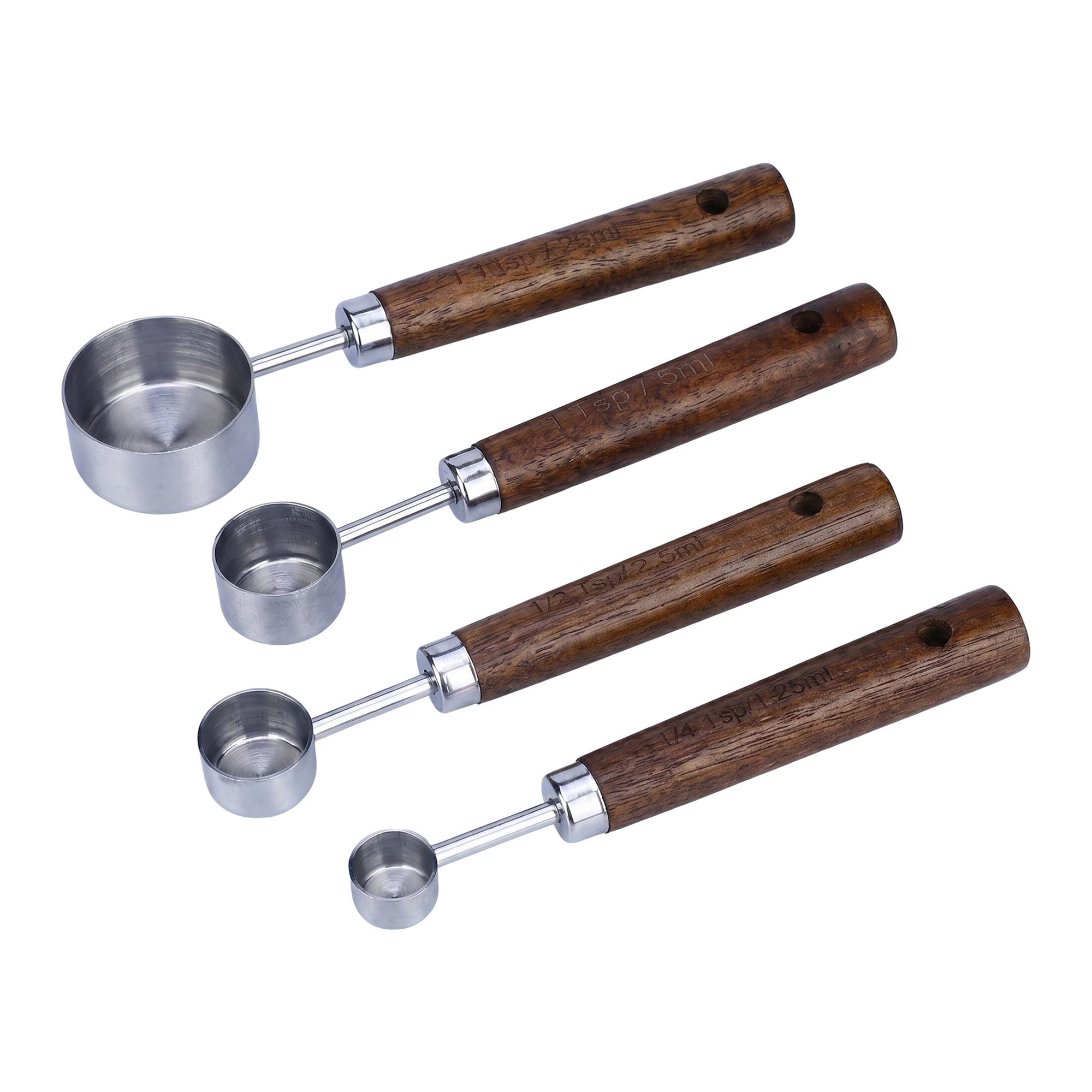 Unique Bargains Stainless Steel Measuring Spoons Set Metal Measuring Spoons Silver 4Pcs