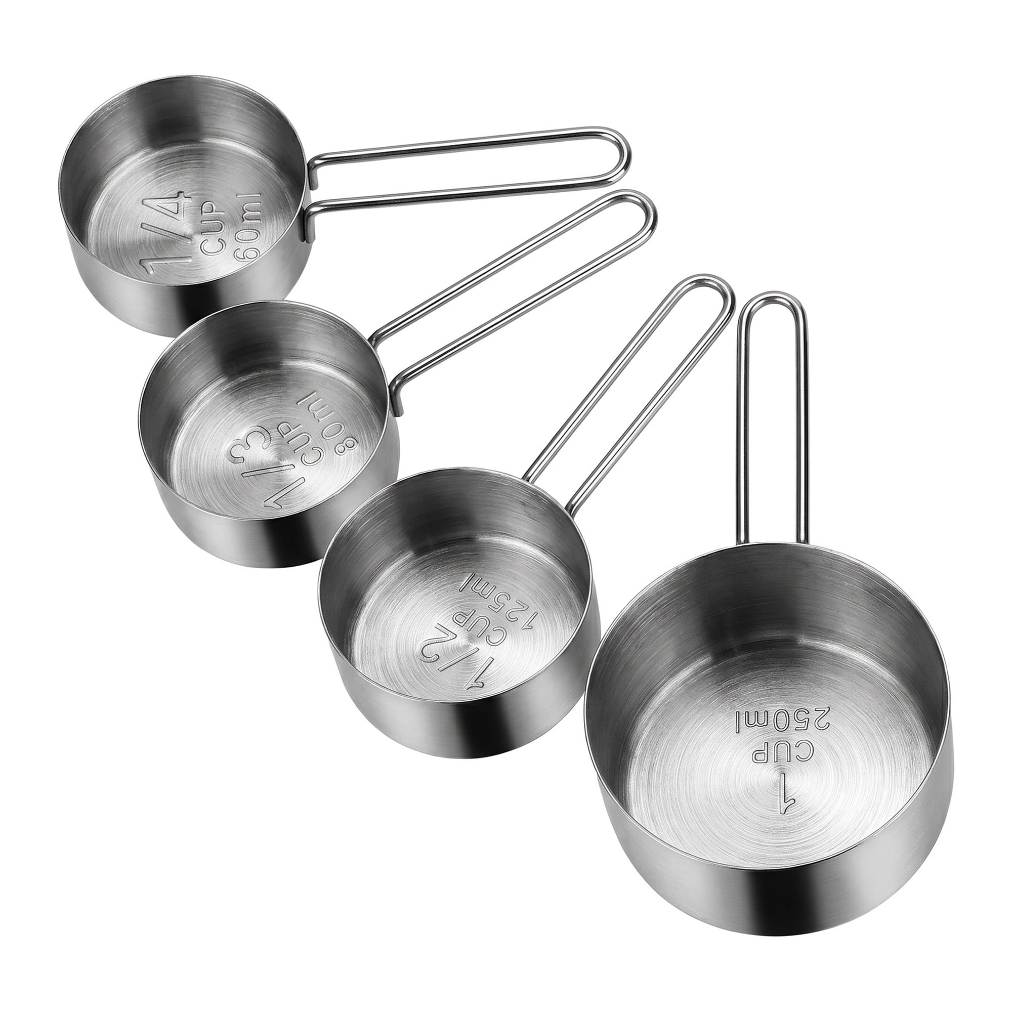 Unique Bargains Stainless Steel Measuring Spoons Set for Precise Cooking Silver-A 4Pcs