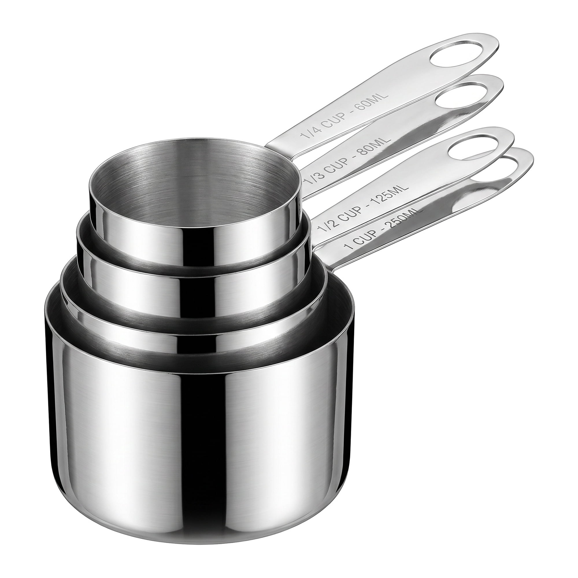 Unique Bargains Stainless Steel Measuring Spoons Set with Engraved Markings Silver 4Pcs