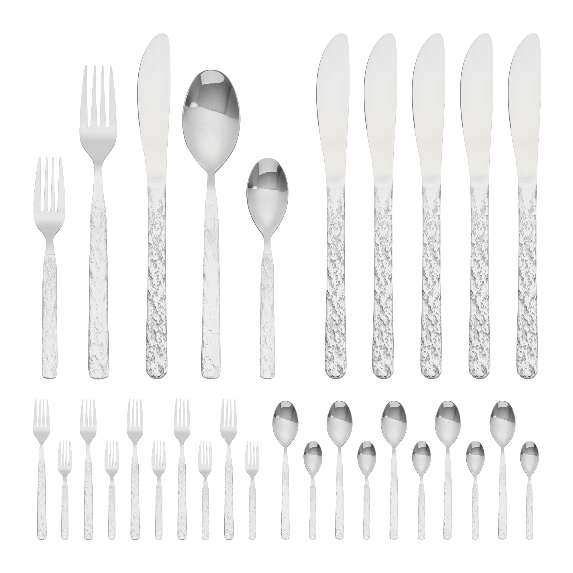 Unique Bargains Stainless Steel Mirror Polished Flatware Set for Kitchen Silver 30pcs