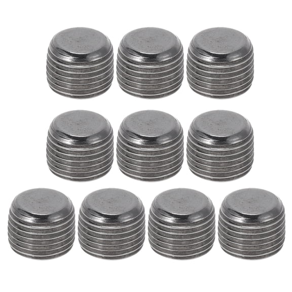 Unique Bargains Stainless Steel Pipe Fittings 1/8"PT Hexagon Socket Plug With External Thread 0.31" Length 10 Pcs