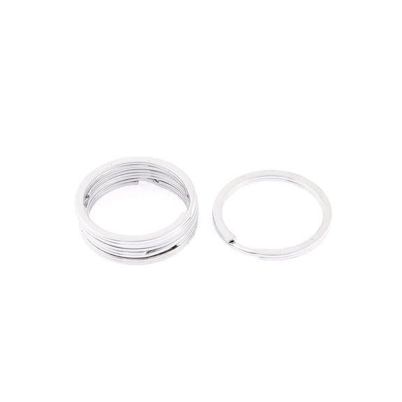 Unique Bargains Stainless Steel Ring Keyring Key Chain Replacement Silver Tone 3.5cm Dia 5pcs