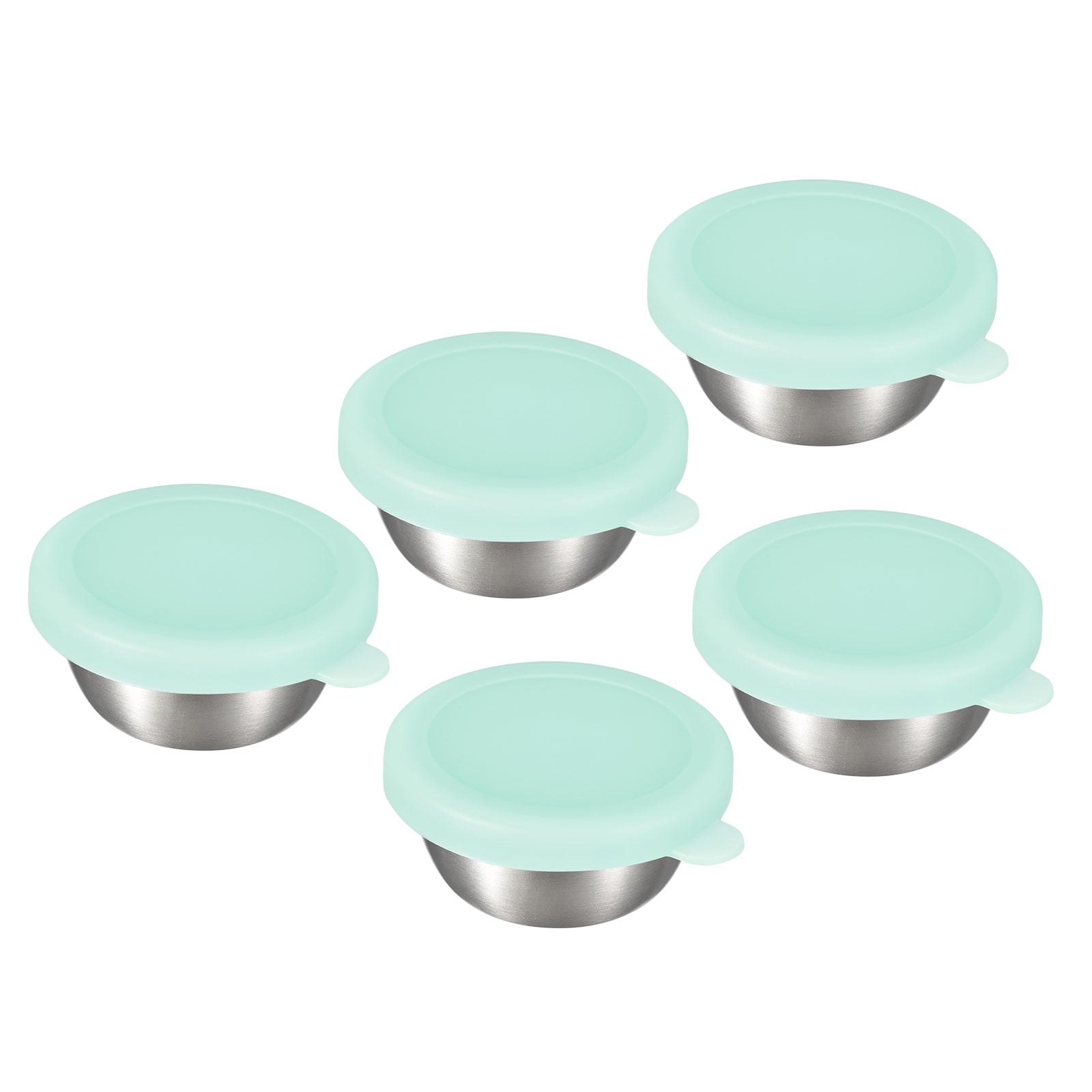 Unique Bargains Stainless Steel Salad Dressing Containers Set with Lids Leakproof Blue