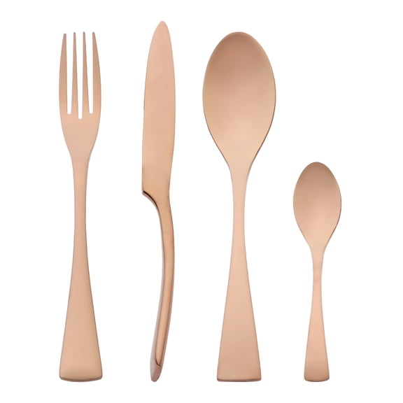 Unique Bargains Stainless Steel Silverware Set Rose Gold 4 Pcs
