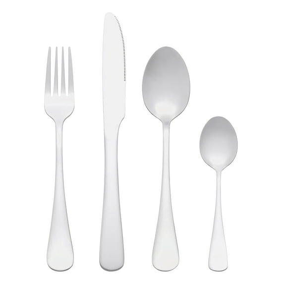 Unique Bargains Stainless Steel Silverware Set with Spoons and Forks Silver 4 Pcs