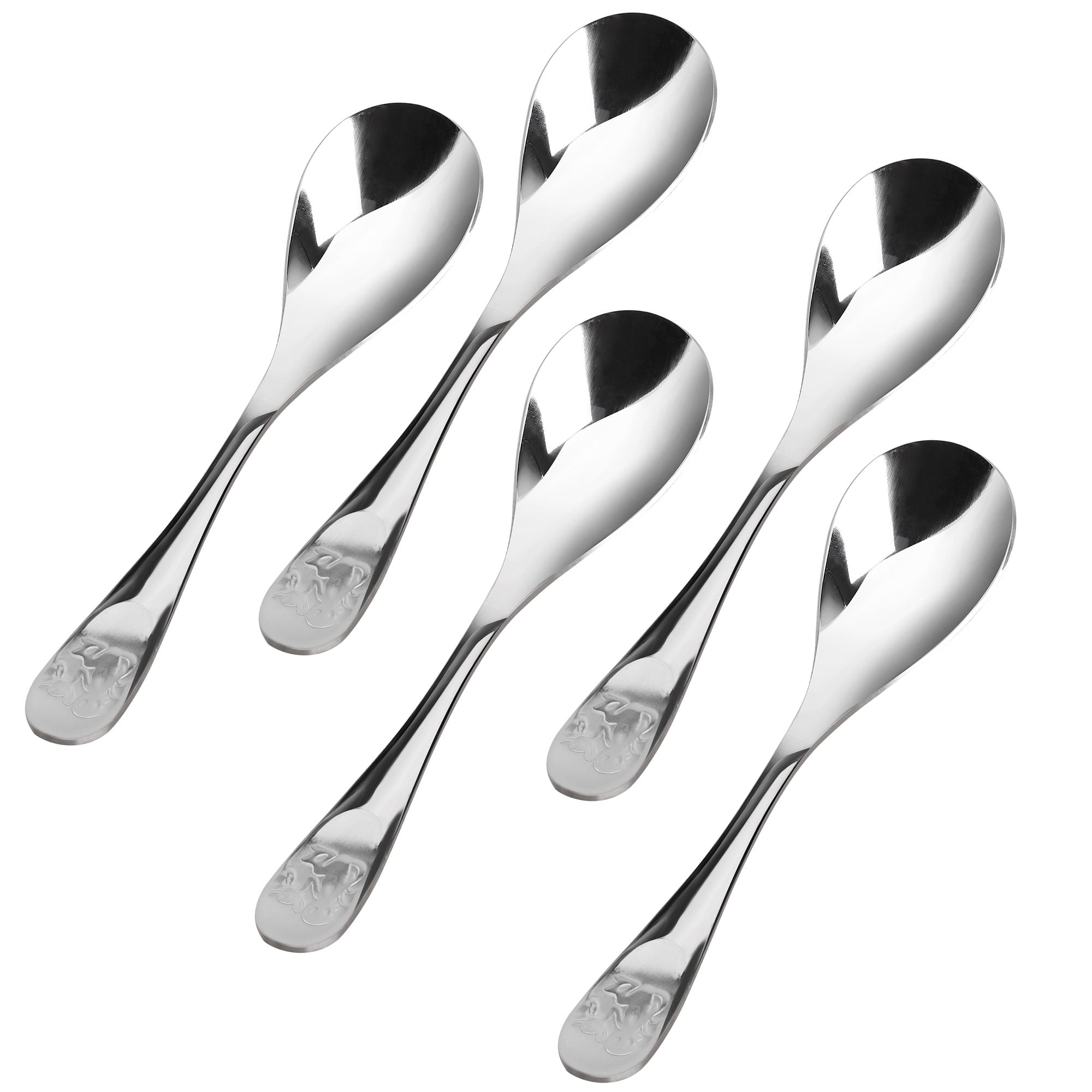 Unique Bargains Stainless Steel Spoons Set of 5 for Cooking and Dining