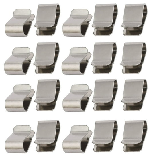Unique Bargains Stainless Steel Spring U Clip Silver Tone 0.84" x 0.47" Silver 20Pcs