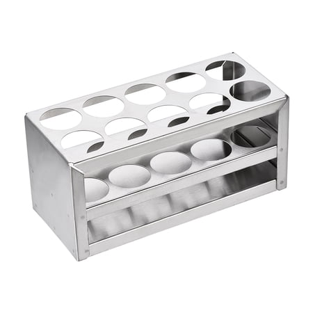 Unique Bargains Stainless Steel Test Tube Holder Rack 10 Hole 3 Layer for 26-30mm Tube