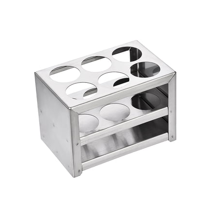 Unique Bargains Stainless Steel Test Tube Holder Rack 6 Hole 3 Layer for 26-30mm Tube