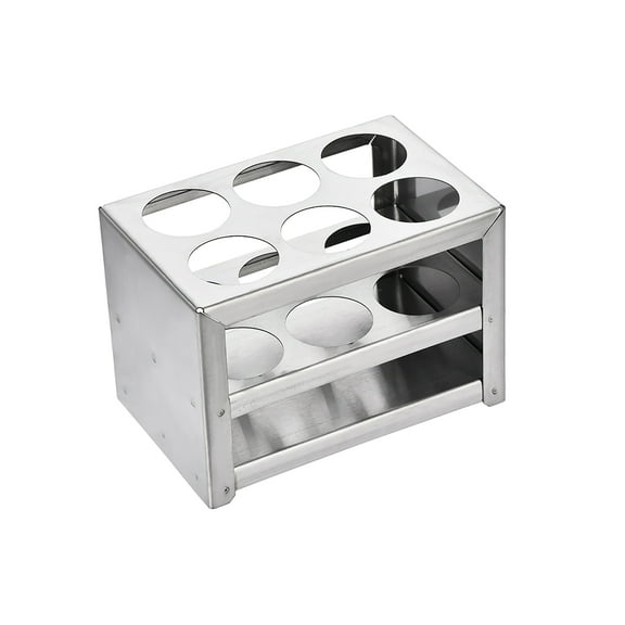 Unique Bargains Stainless Steel Test Tube Holder Rack 6 Hole 3 Layer for 26-30mm Tube