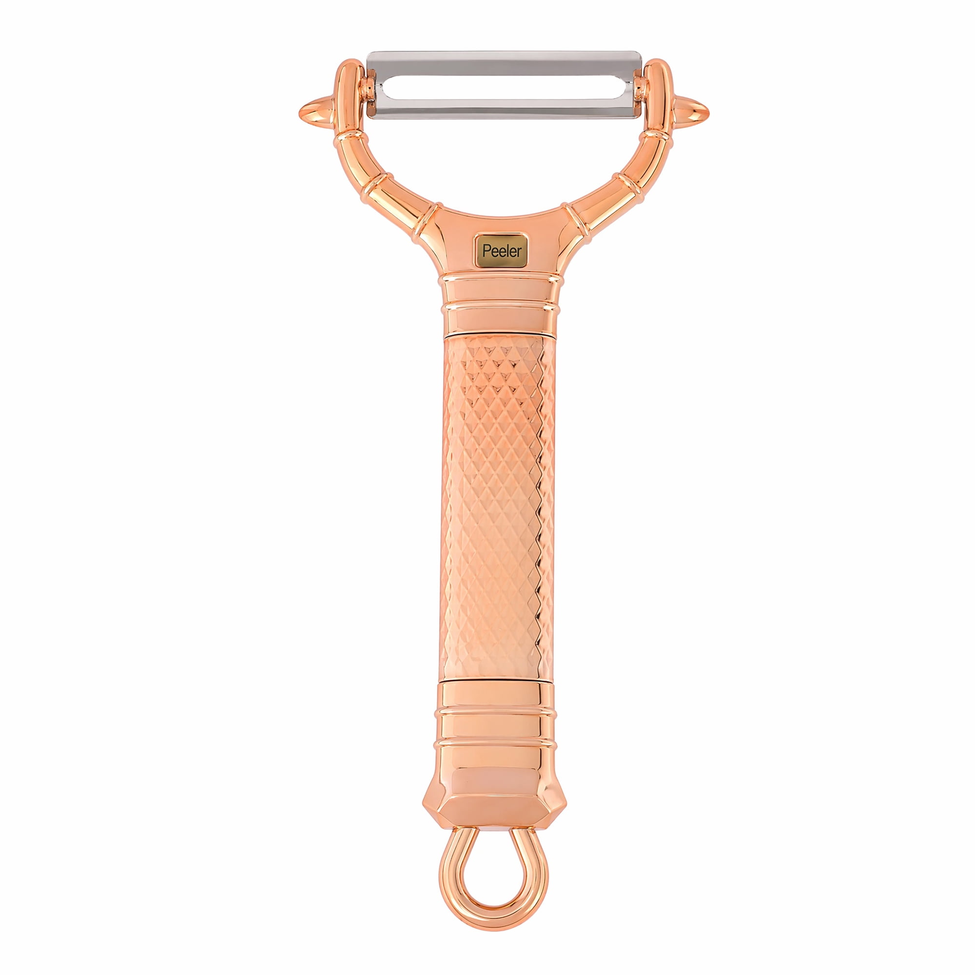 Unique Bargains Stainless Steel Thickened Peeler with Hanging Hole Rose Gold 6.6" x 3.1"
