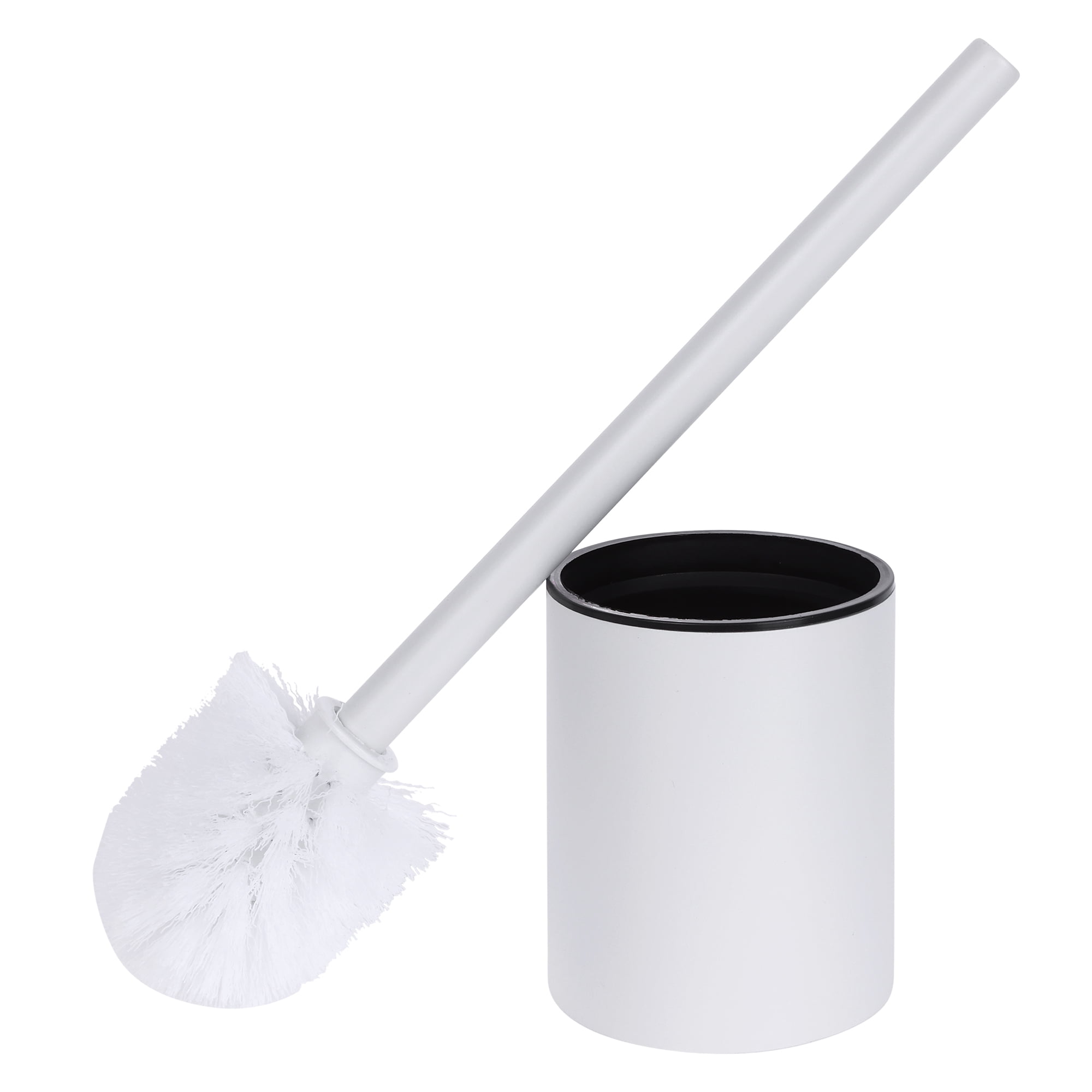 Unique Bargains Stainless Steel Toilet Bowl Brush and Holder Wall Mounted White