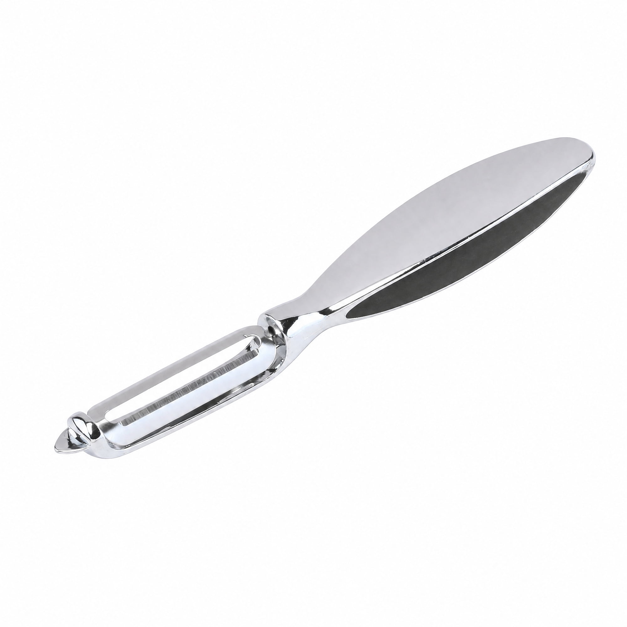 Unique Bargains Stainless Steel Vegetable Peeler with Ergonomic Handle Black-Straight
