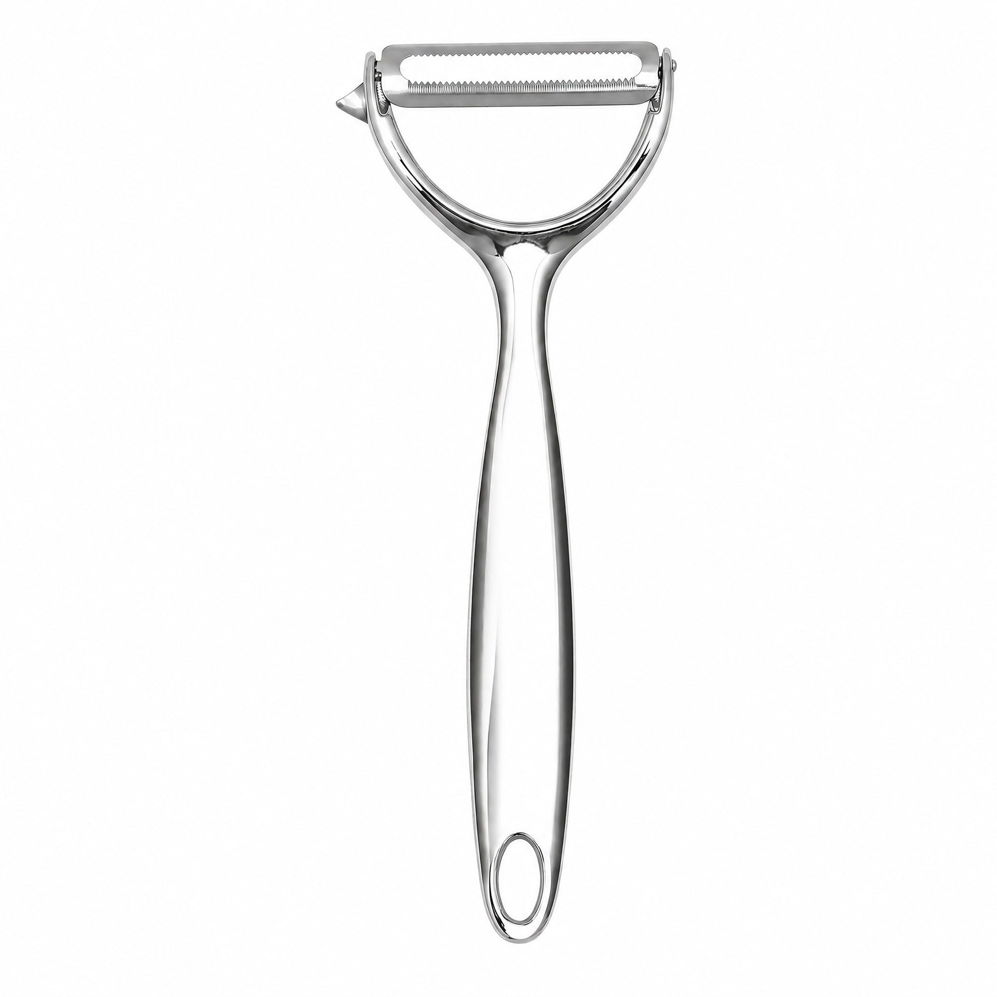 Unique Bargains Stainless Steel Y Vegetable Peeler with Handle Silver-Serrated 5.9x2.4 in