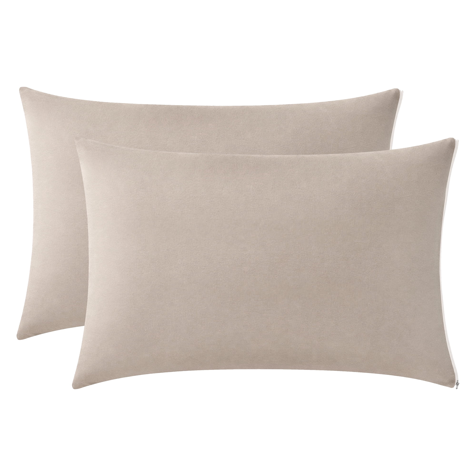 Unique Bargains Standard-size Zippered Pillow Protector Waterproof Polyester Beige
