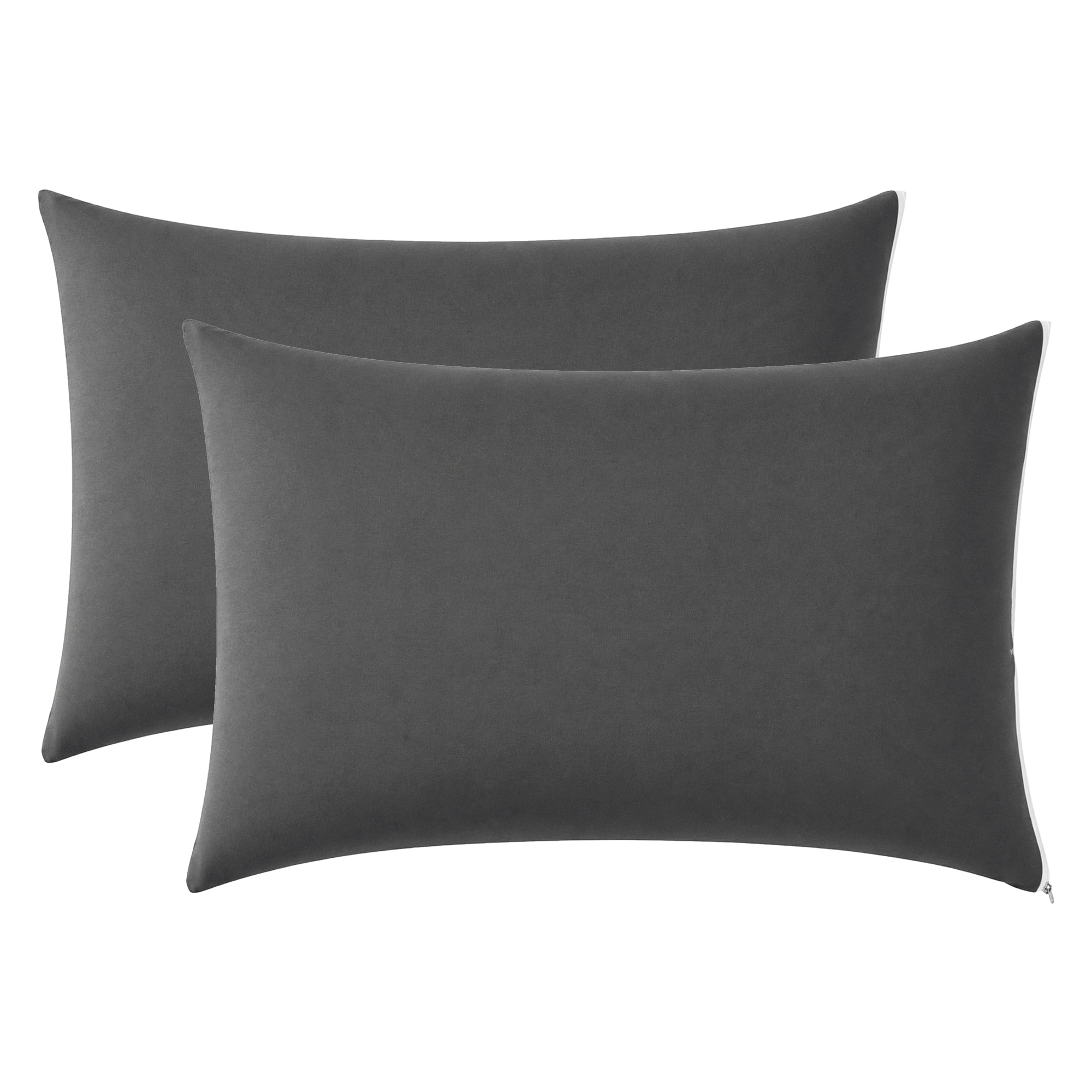 Unique Bargains Standard-size Zippered Pillow Protector Waterproof Polyester Dark Gray