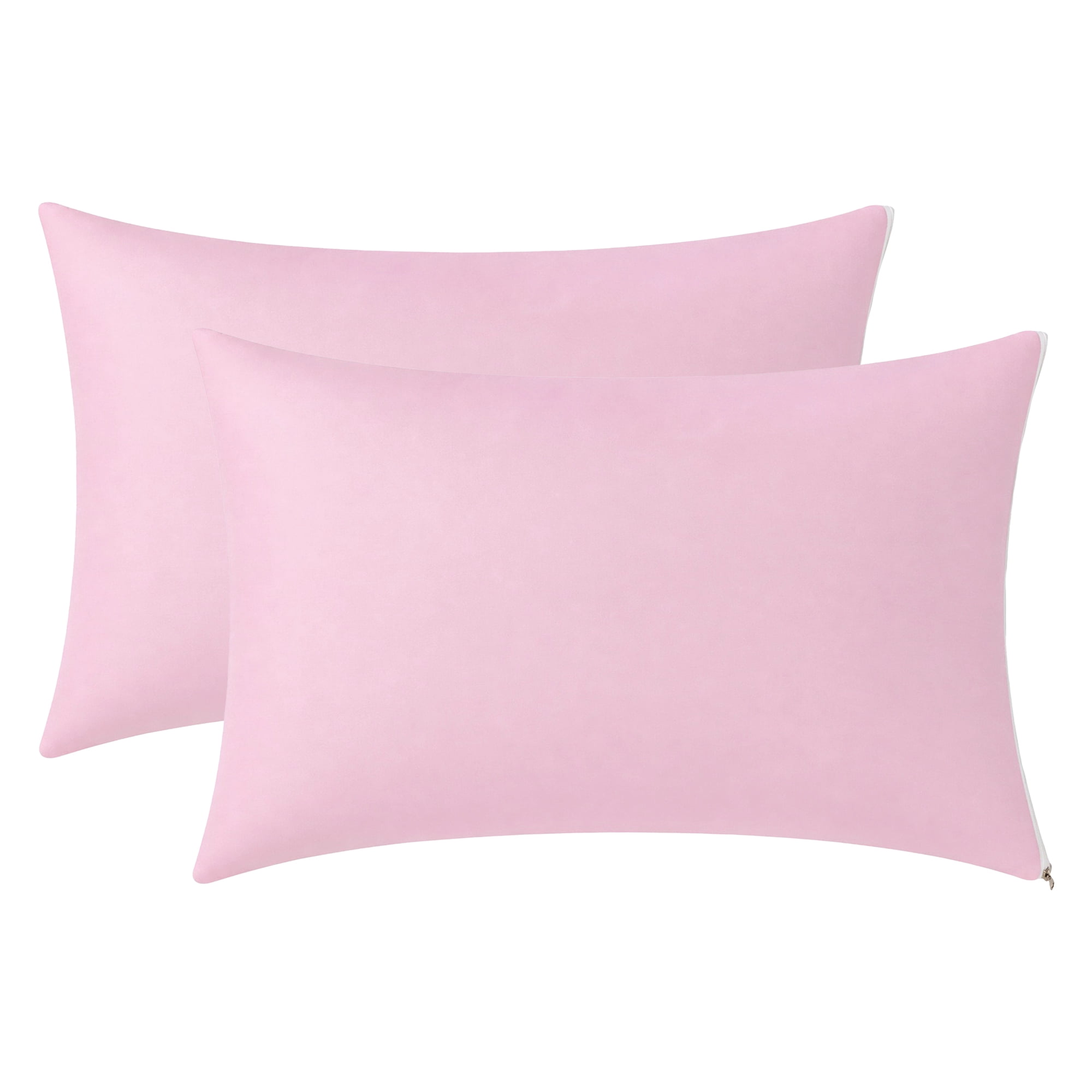 Unique Bargains Standard-size Zippered Pillow Protector Waterproof Polyester Pink