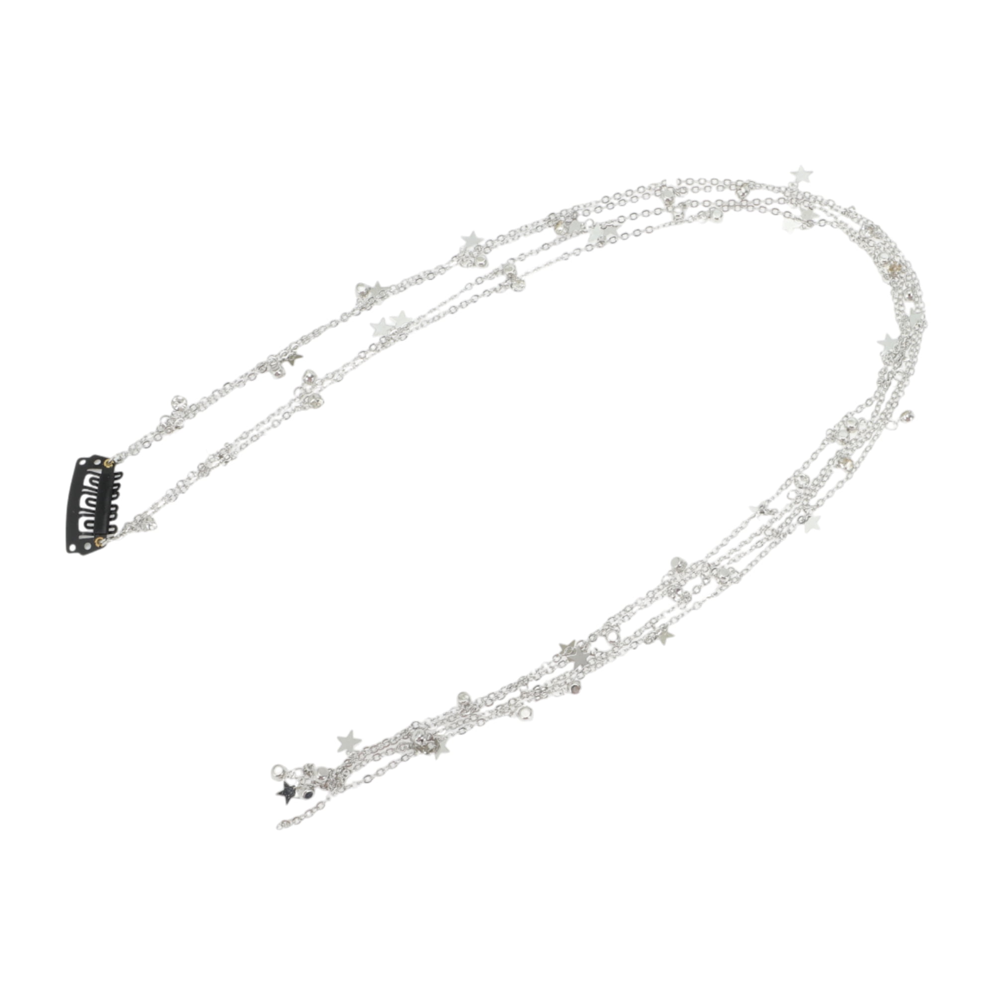 Unique Bargains Star Braided Hair Chain 1 Pc for All Occasions Vintage Silver Tone