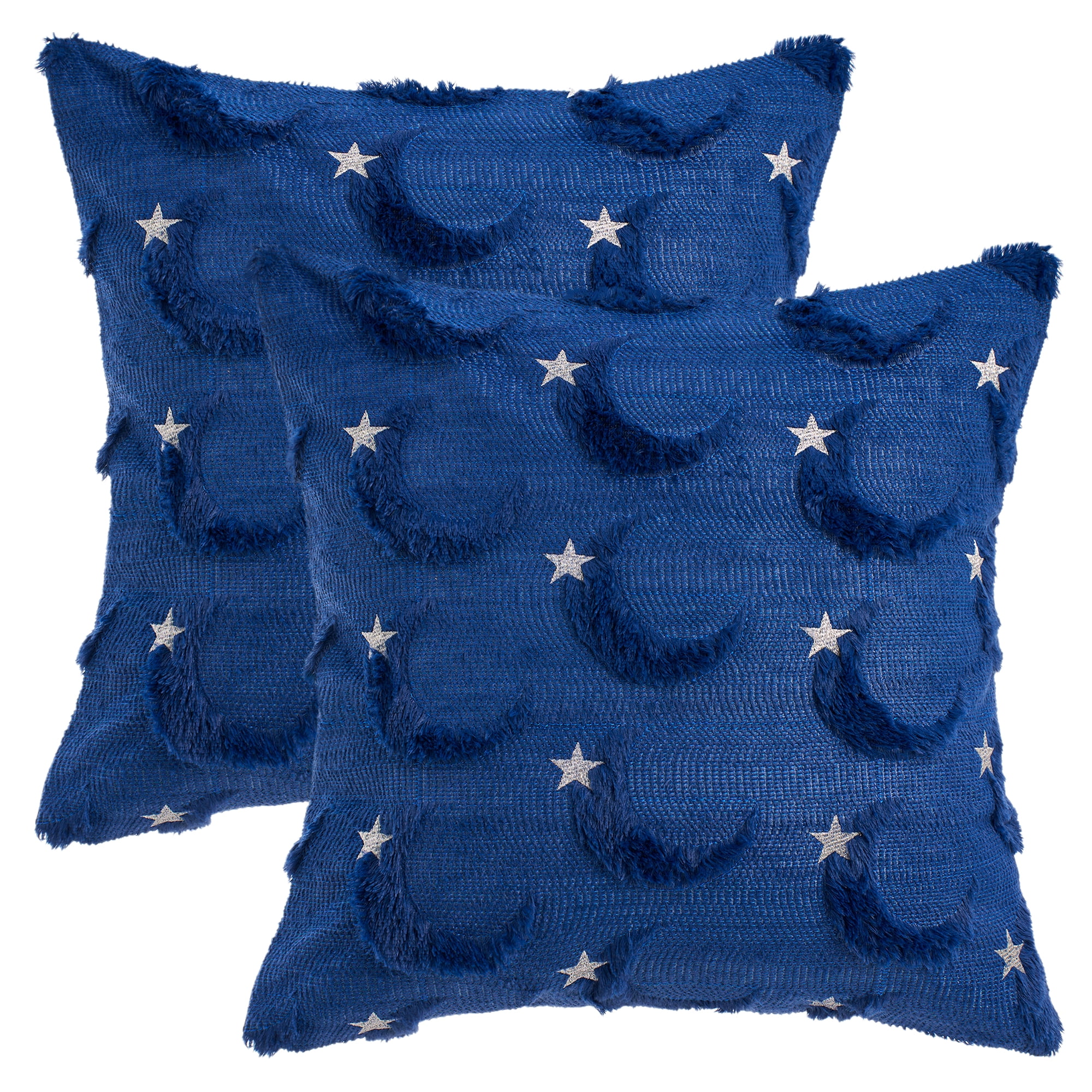 Unique Bargains Star Embroidered Throw Pillow Covers Pack of 2 Blue 18" x 18"