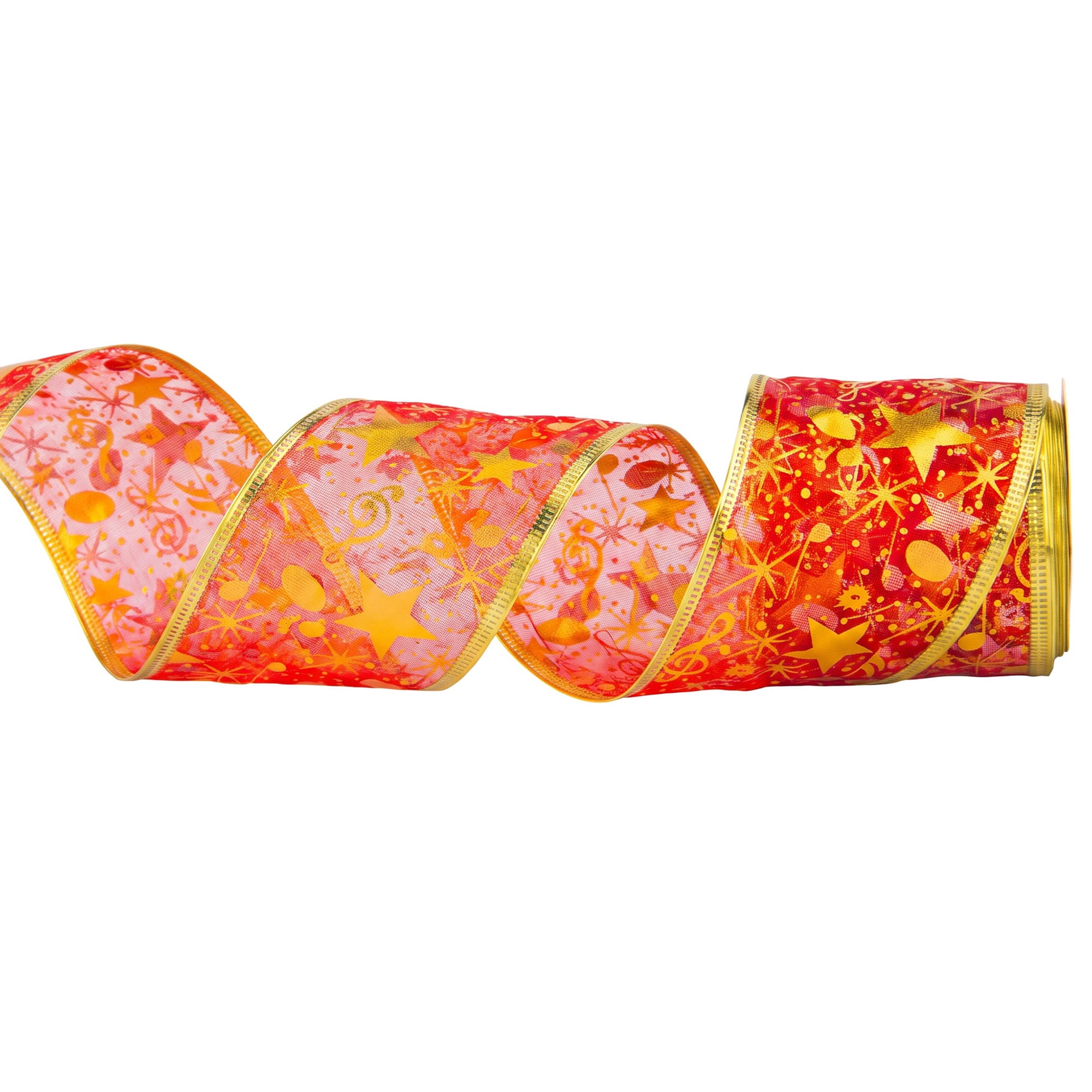 Unique Bargains Star Pattern Fabric Ribbon for Decoration Projects Dark Red 9.8 Yard