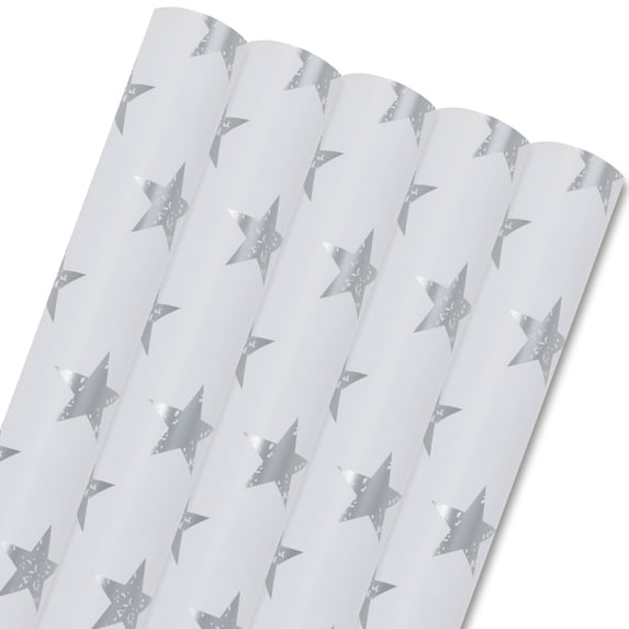 Unique Bargains Star Premium Gift Wrapping Paper Sheet for All Occasions White 27.6"x19.7"