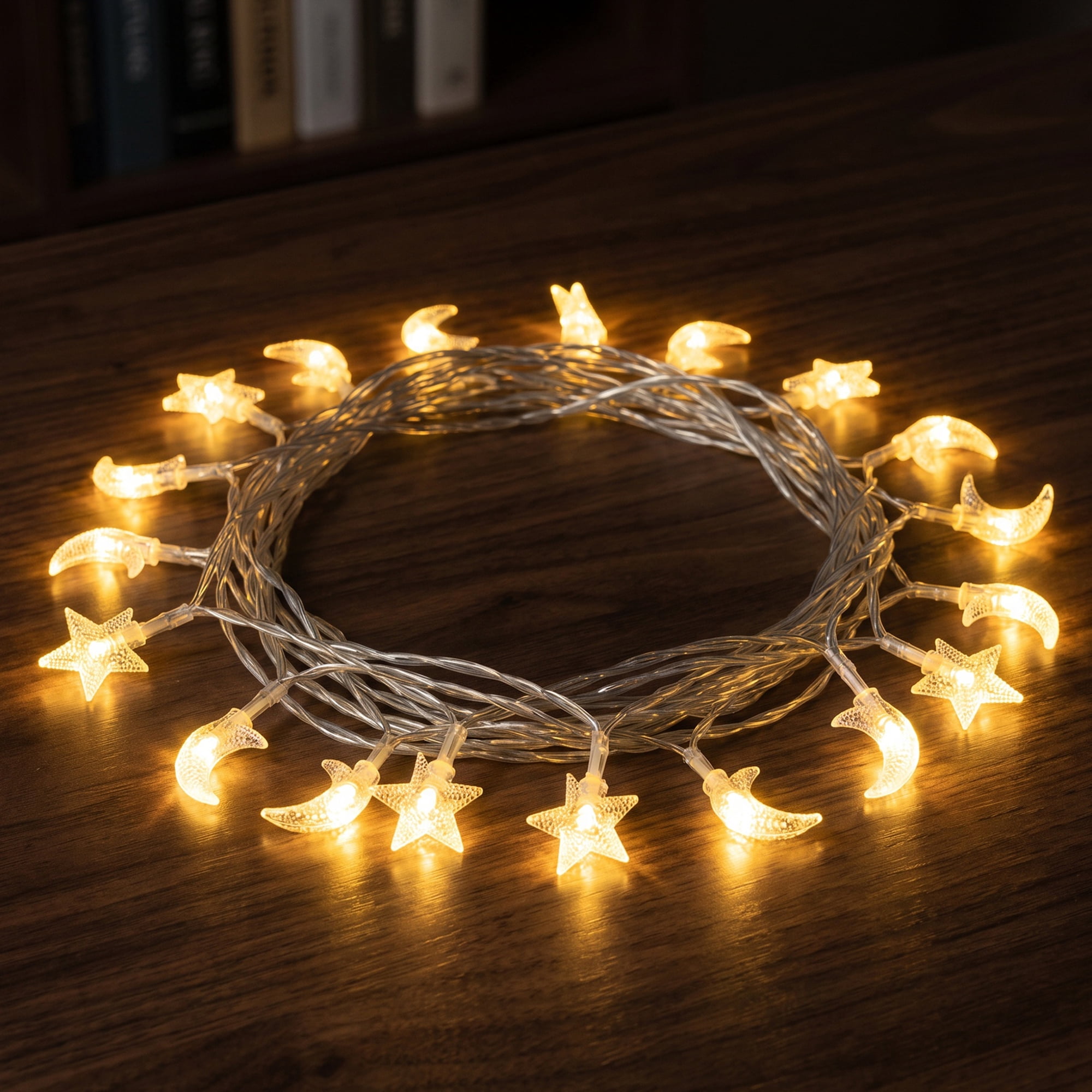 Unique Bargains Star and Moon Fairy Light with Flexible Wire 9.8 ft Battery or USB Powered