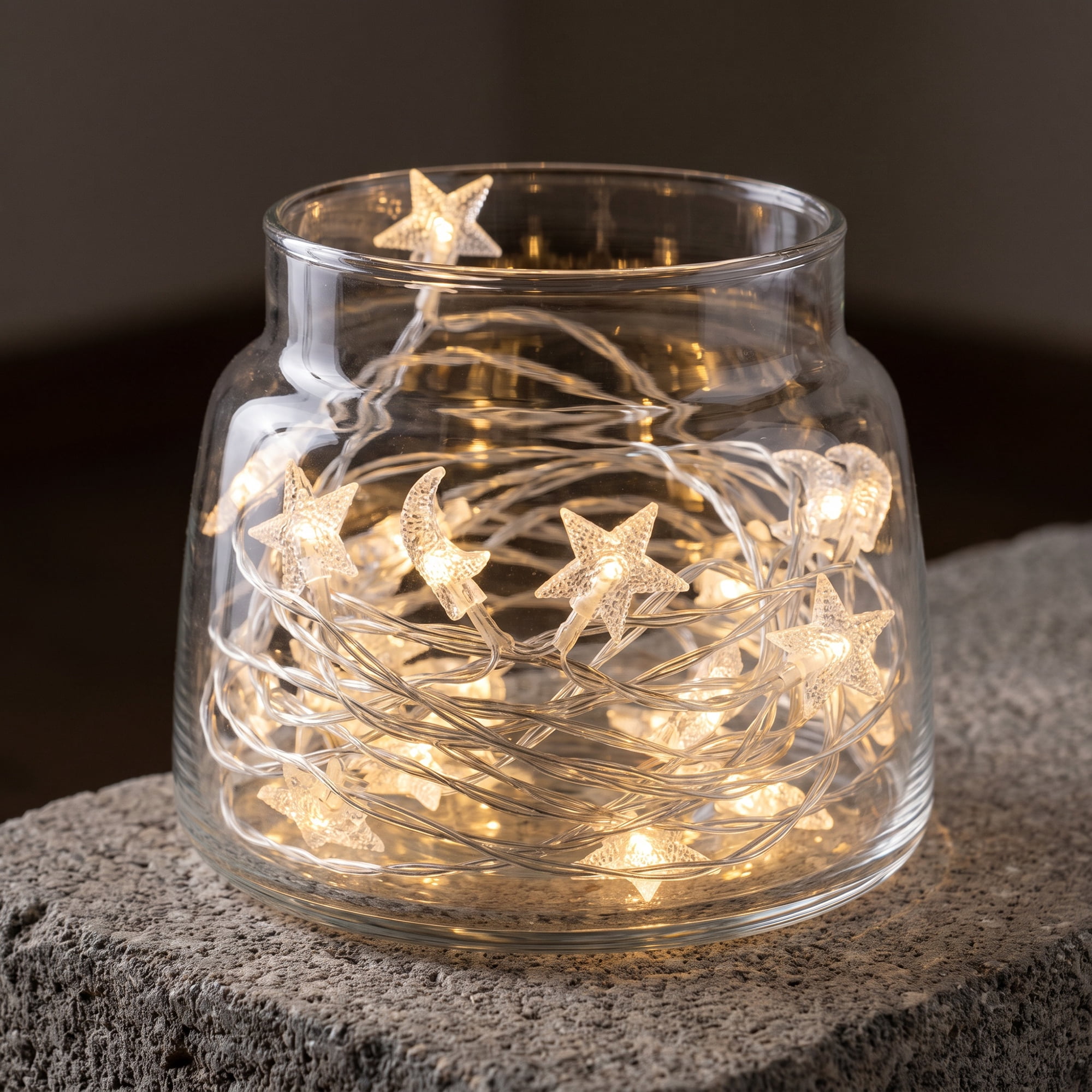 Unique Bargains Star and Moon Fairy Lights with Flexible Wire 9.8 ft Battery Operated