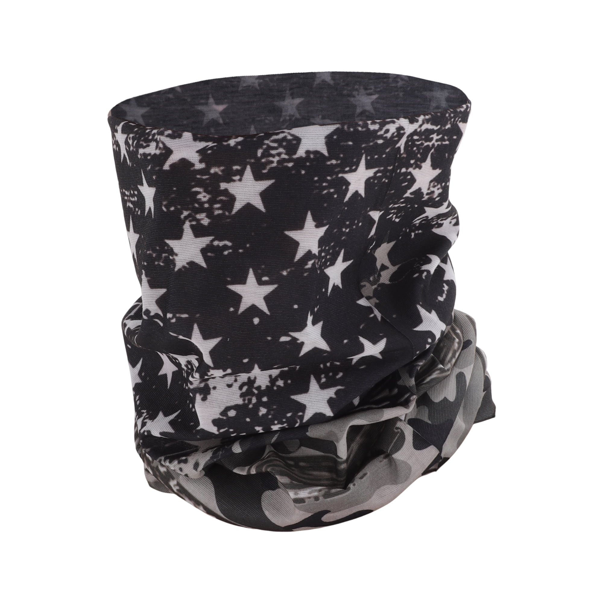 Unique Bargains Stars Pattern Face Scarf Mask Black Gray 1 Pc