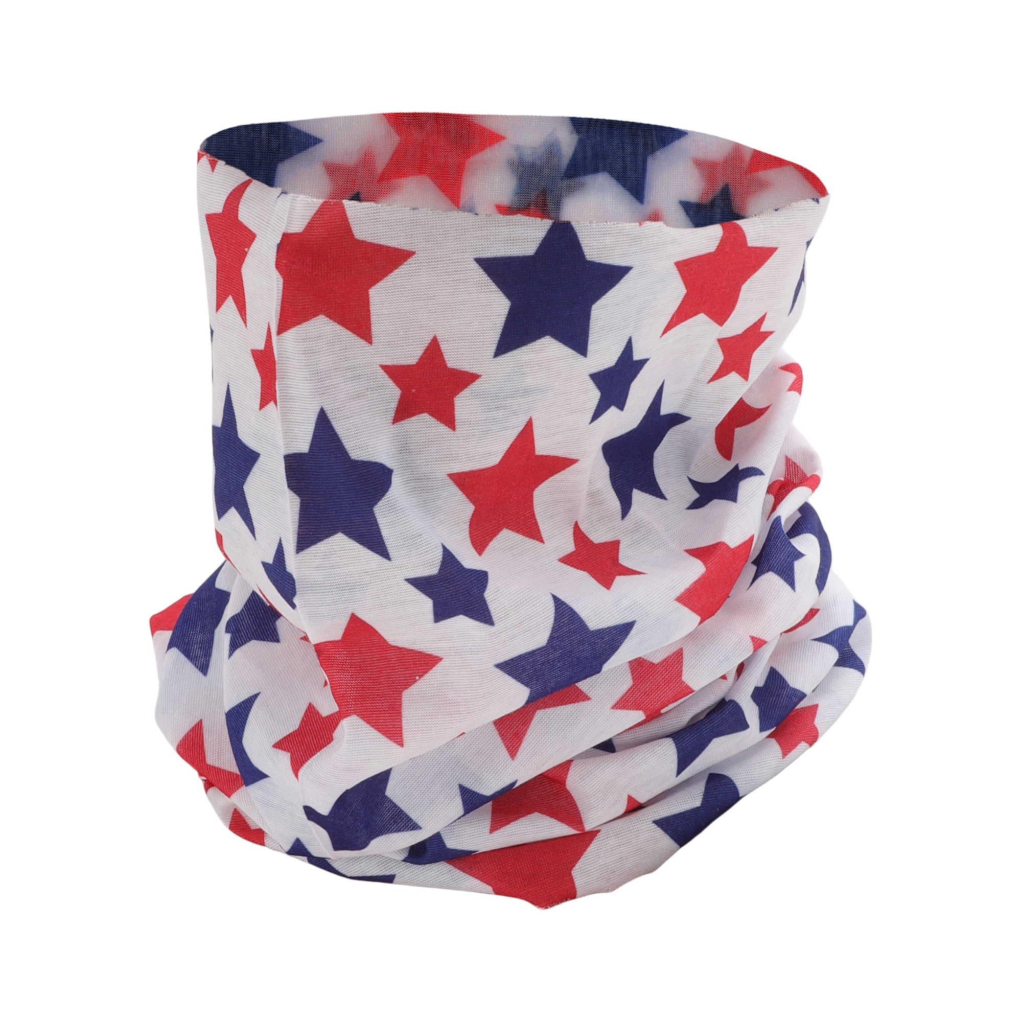 Unique Bargains Stars Pattern Face Scarf Mask Red White 1 Pc