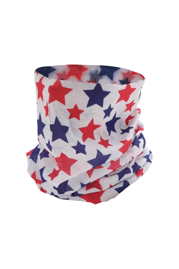 Stars Pattern Face Scarf Mask Red White 1 Pc