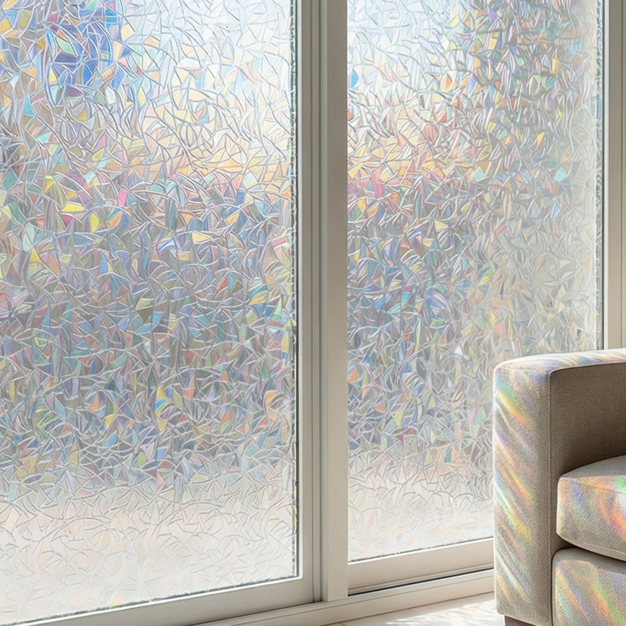Unique Bargains Static Cling Frosted Window Privacy Film Multicolor 39.4" x 23.6"