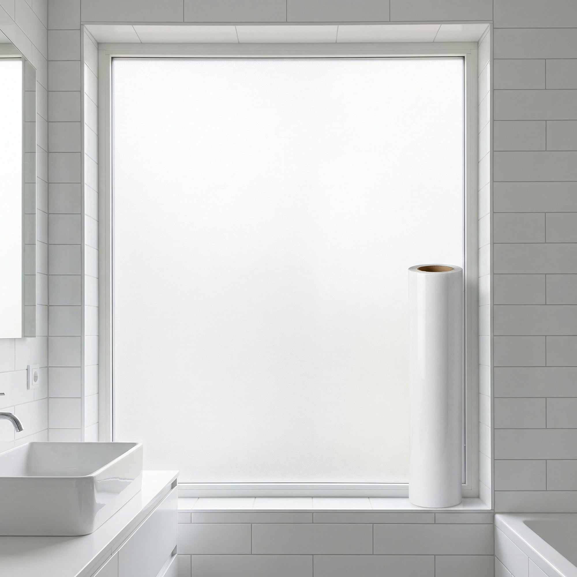 Unique Bargains Static Cling Frosted Window Privacy Film White 39.4" x 23.6"