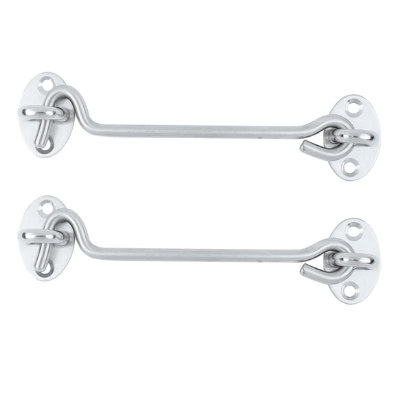 Unique Bargains Steel Door Window Cabinet Gate Latch Catch Hook 2 Pcs 0.59" x 0.24"