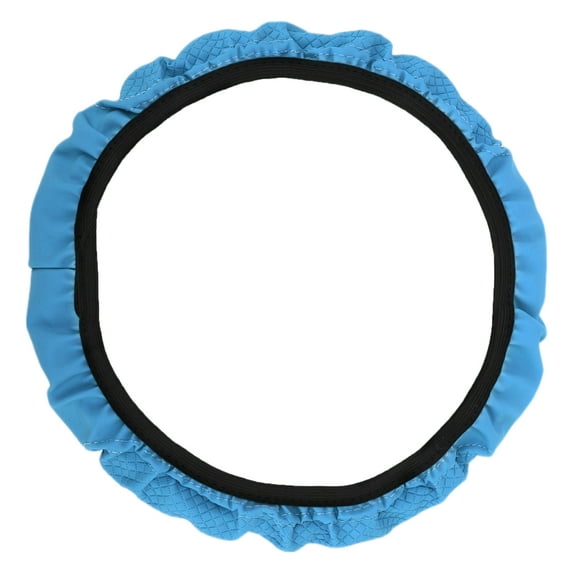 Unique Bargains Steering Wheel Cover 14.6"-15" Car Steering Wheel Cover Faux Leather Blue 1 Pc