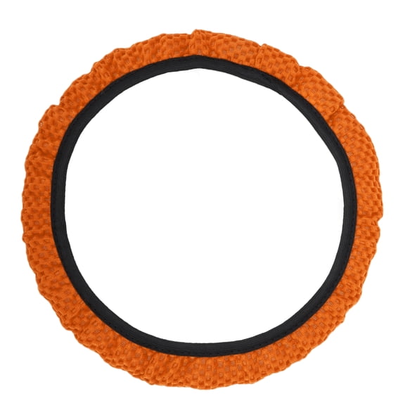 Unique Bargains Steering Wheel Cover 14.6"-15" Car Steering Wheel Cover Viscose Fiber Orange 1 Pc