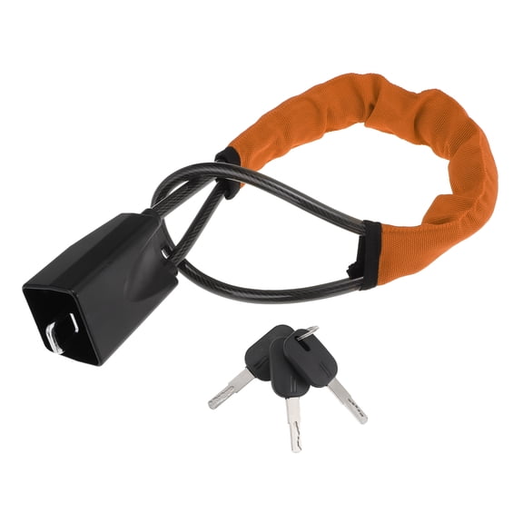 Unique Bargains Steering Wheel Lock with Seat Belt Lock Function - Universal Anti Theft Car Device for Most Vehicles 44 cm Length High Security with Orange (1 Set)