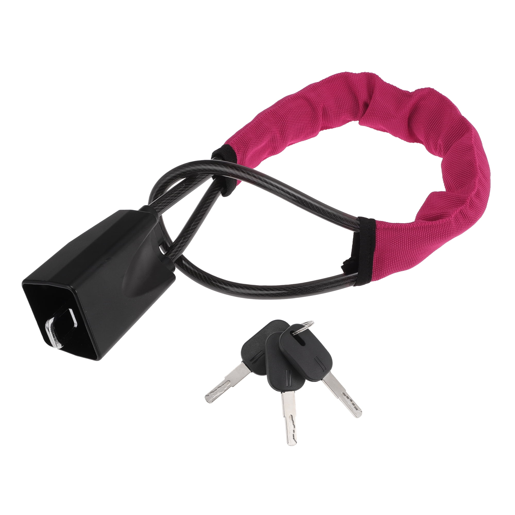 Unique Bargains Steering Wheel Lock with Seat Belt Lock Function - Universal Anti Theft Car Device for Most Vehicles 44 cm Length High Security with Pink (1 Set)