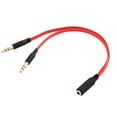 thumbnail image 1 of Unique Bargains Stereo 3.5mm Female  Mini Jack to 2 Male RCA Plug Adapter Y Cable Gold Tone, 1 of 3