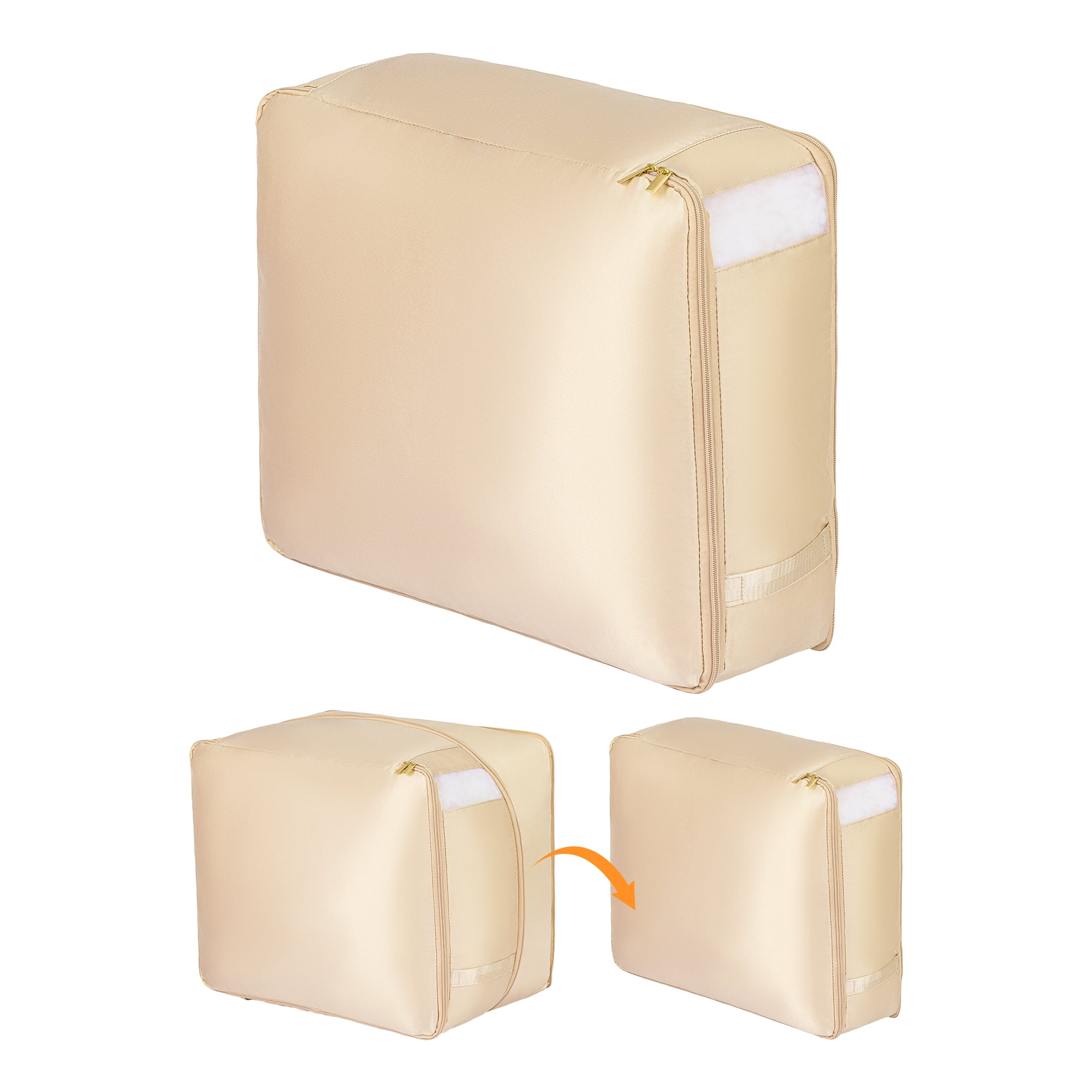 Unique Bargains Storage Bag for Organizing Closet with Handles Apricot 20.5"x16.5"x11.8"