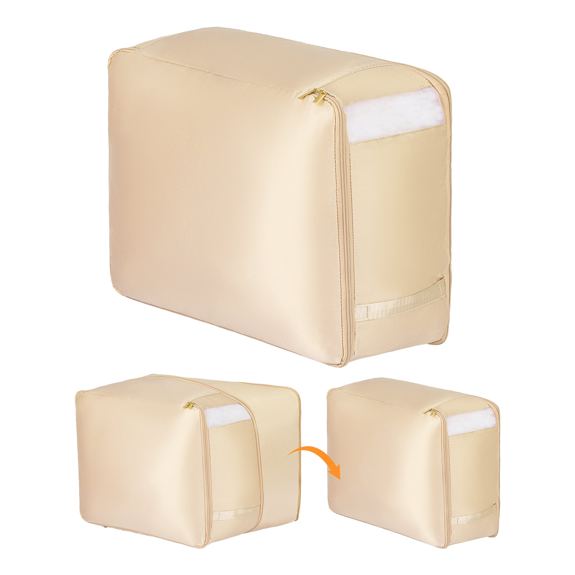 Unique Bargains Storage Bag for Organizing Closet with Handles Apricot 20.5"x16.5"x19.7"