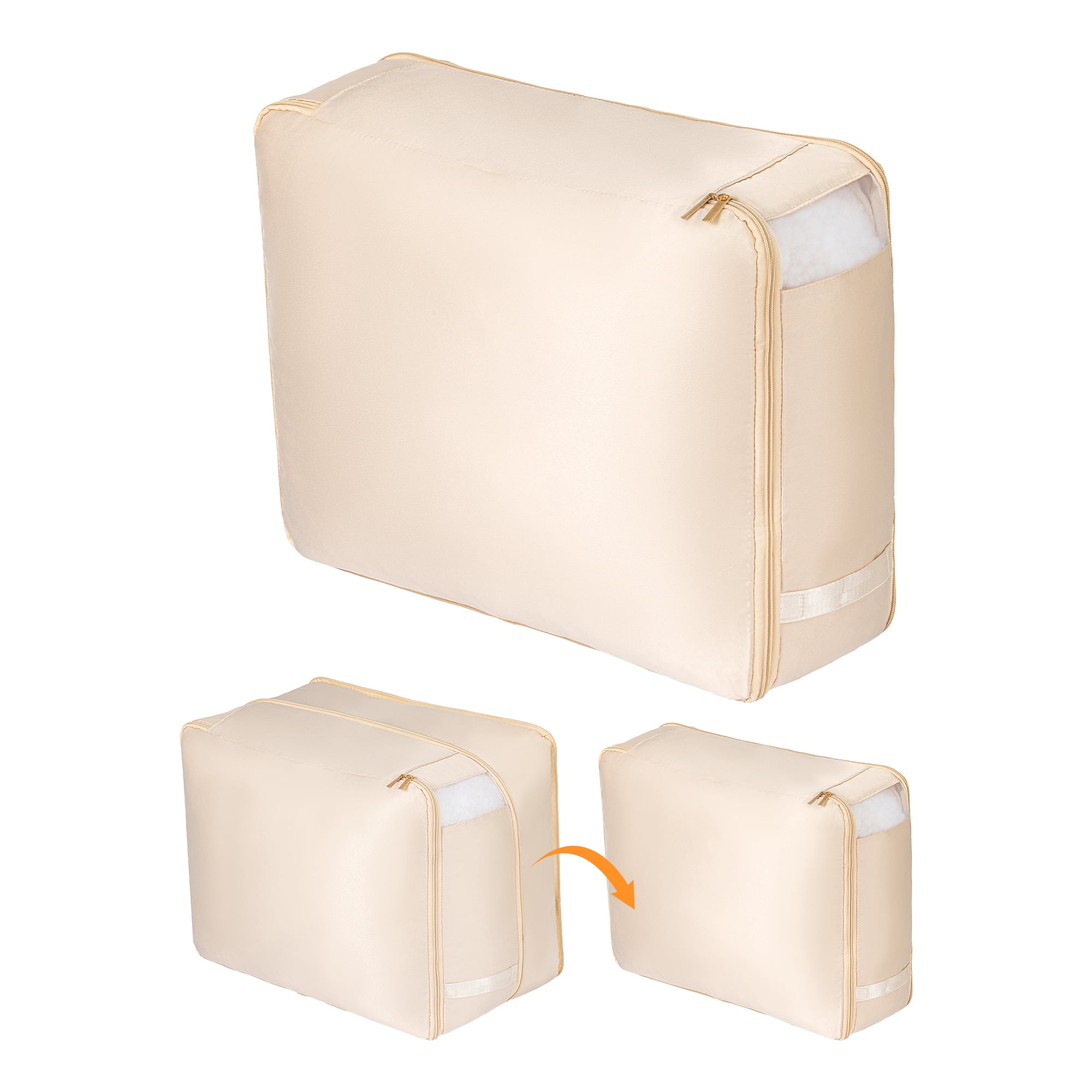 Unique Bargains Storage Bag for Organizing Closet with Handles Beige 20.5"x16.5"x11.8"