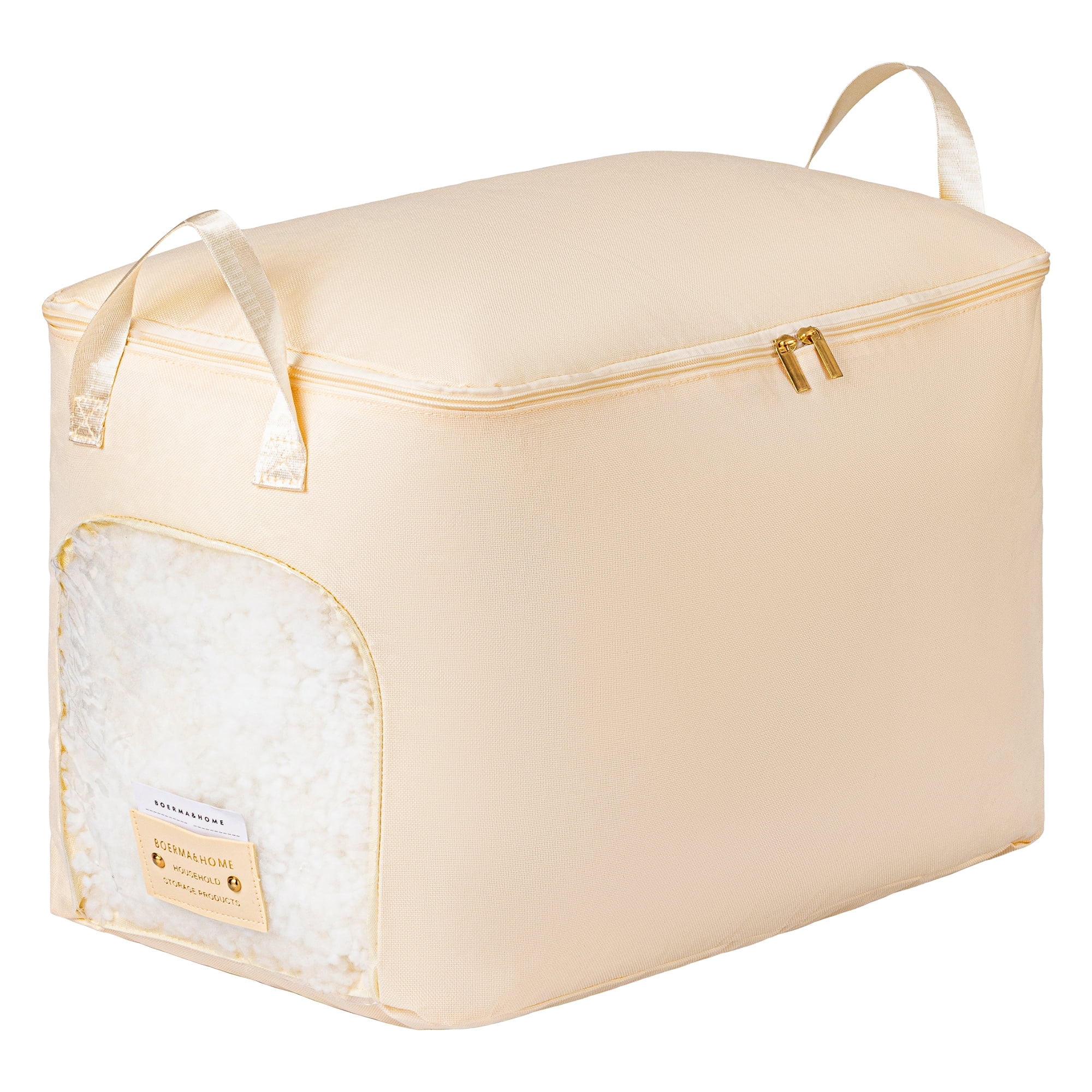 Unique Bargains Storage Bags with Handles for Organizing Bedroom Beige 11.8"x20.9"x13.8"