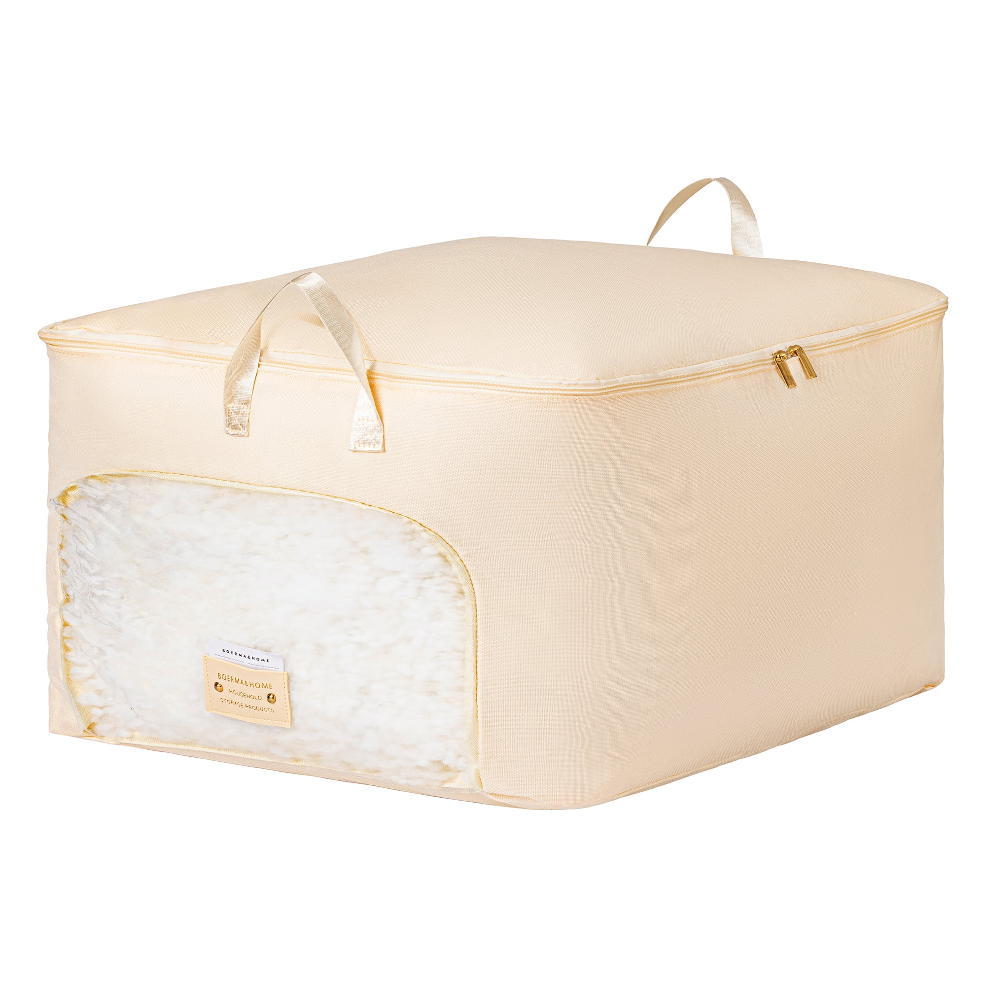 Unique Bargains Storage Bags with Handles for Organizing Bedroom Beige 23.6"x20.9"x13.8"