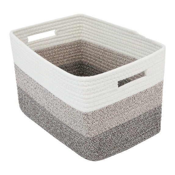 Unique Bargains Storage Basket with Handles Brown 15*9.8*9.1in