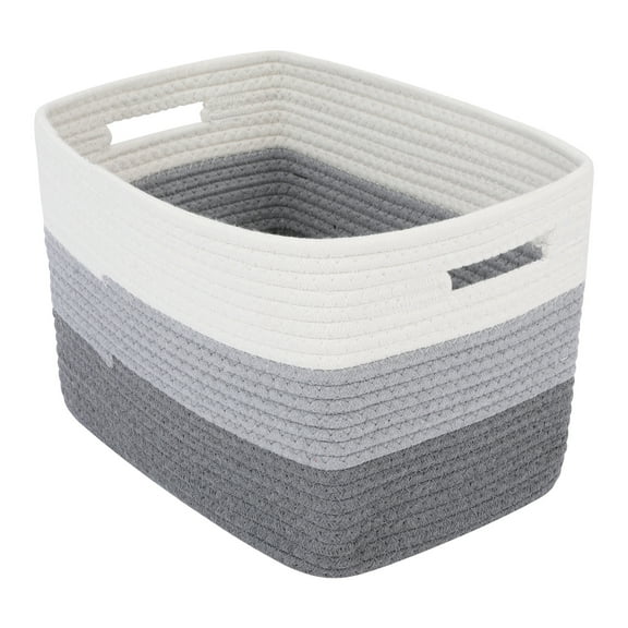 Unique Bargains Storage Basket with Handles Gray 15*9.8*9.1in