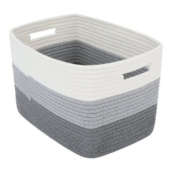 Unique Bargains Storage Basket with Handles Gray 15*9.8*9.1in