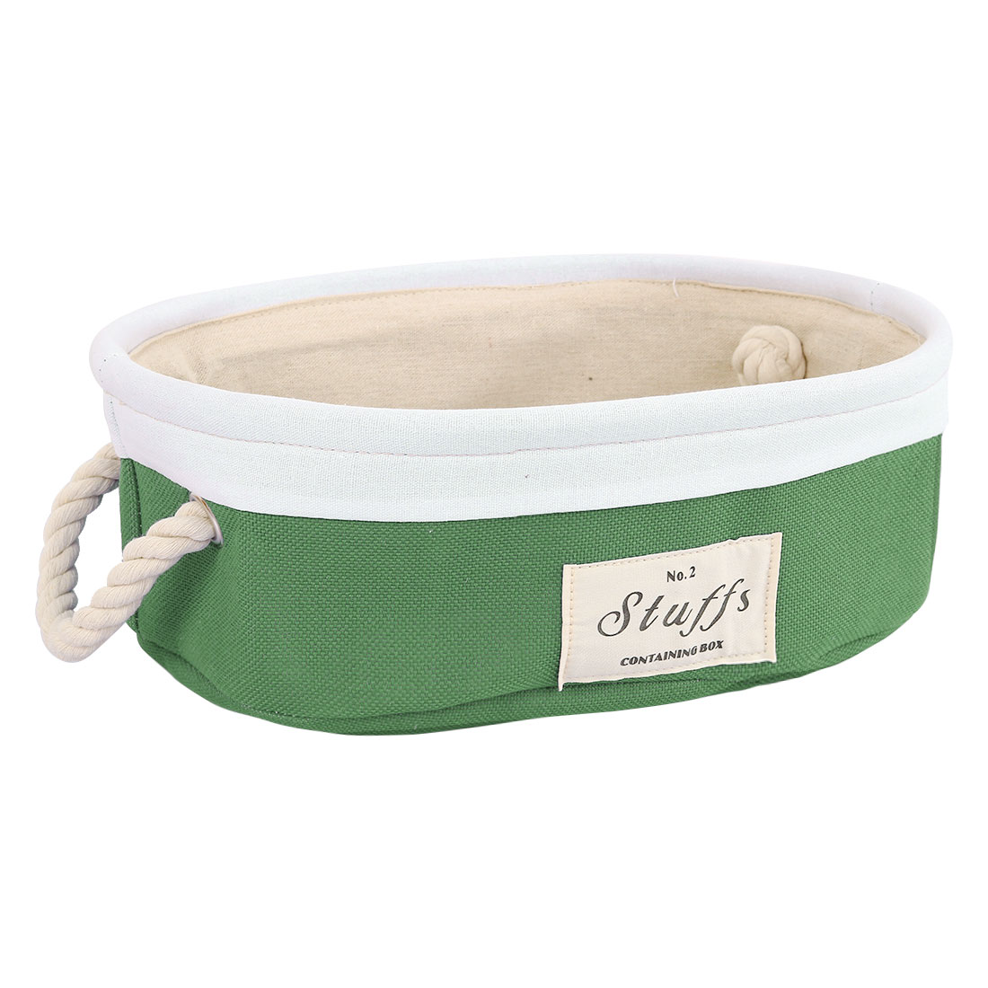 Unique Bargains Storage Bin Basket with Handle Linen Fabric Organizer