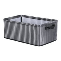 Unique Bargains Storage Bin with Handles 1 Pack Foldable Black